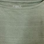 Talbots  | Green 100% Pima Cotton Textured 3/4 Sleeve Tee Shirt Womens Large Photo 4