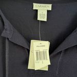 Carmen Marc Valvo NWT Women’s Split Neck 3/4 Sleeve Gold Rings Top Blue Small Photo 7