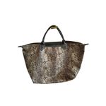 Longchamp  Brown Snake Print Le Pliage Shoulder Tote Bag Satchel Photo 13