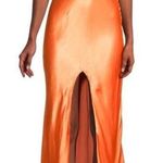 Bardot  Ambroise Asymmetric One Shoulder Dress Women's 12 Orange Maxi Slit NWT Photo 0