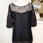 White House | Black Market Lace Short Sleeve Blouse Small Photo 2
