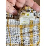 Maeve plaid square neck blouse neutral motif Cropped Puff Sleeve M Cottage Boho Yellow Size M Photo 5