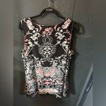 Avenue  Black and Pink Patterned Tunic Tank Top Blouse Photo 2