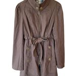 Anthropologie  Tulle Coat Long Sleeve Belted Full Zip Brown Size XL Outerwear Photo 0