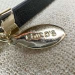 Chico's  Black Faux Leather Gold Tone Layered Chain Necklace ✨ Photo 4