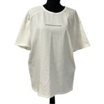 ZARA  Off-White Crew Neck Cotton T-shirt(Size Small) Photo 1