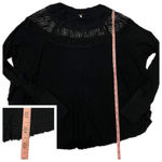 Free People Spring Valley Lace Trim Tunic Top - Black - Small Photo 3