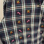 Bobbie Brooks plaid long sleeve button up Christmas size medium Blue Photo 1