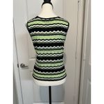 Ming Wang  Knit Tank Top Wavy Striped‎ Sleeveless Sweater Retro Vibes Size S Photo 2