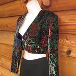 Vintage Velvet Bralette Cropped Jacket Purple Photo 1