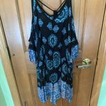 Mossimo Supply Co Blue Romper Elastic Waist Tie Front Women's Jrs Size XXL Photo 2