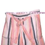 Ann Taylor LOFT Linen Blend Striped Tie Waist Wide Leg Cropped Trousers Pants Small Petite Photo 4