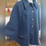 Pendleton Vintage 60s  Wool Cape in Deep Blue Photo 1