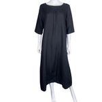 Bryn Walker  Lagenlook Black Light Linen Midi Dress Photo 5
