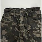 Kancan Camo Distressed Women's XL Shorts Belt Ruffle Top High Rise Tie Green Photo 4