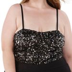 No Boundaries Sequin Black Bustier Top NWT Black Silver Corset Strappy Top Photo 3