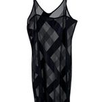 Black sheer silky asymmetrical M nightgown chemise sexy pajamas slinky vintage Size M Photo 1