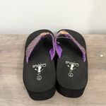 Corkys Trendy Flip Flop Thong Sandals Women’s Size 7 Black Strap Purple Photo 3