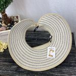 Magid Hats Tan & Blue Woven Rolled Visor Travel Hat NEW Photo 2