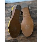 Marc Jacobs Y2K VTG Floral Appliqué Yellow Leather Wedge Sandals Strappy Shoes Photo 8