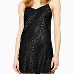 Topshop Petite Leopard Print Black Mini Slip Dress Photo 0