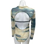 ZARA  Green Cream Tie Dye Long Sleeve Cutout Back Stretch Bodysuit Top Size M Photo 1
