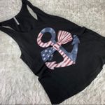 USA Flag Anchor Black Tank Top Medium Photo 2