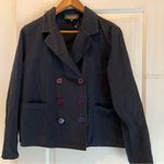 Laundry by Shelli Segal  Pea Coat Jacket Vintage Y2K Navy Blue Sz P Classic Photo 0