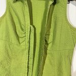 Faded Glory  Sleeveless Blouse Small 4/6 Lime Green Collared Y2K Stretch Top Photo 6