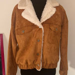 Sweet Rain Women's Tan Button Up Jacket with Shearling Lining Photo 0