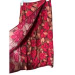 Vintage Sag Harbor Petite Red Roses Brown Long Skirt Faux Wrap Size M Size M Photo 1