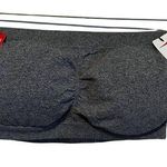 Skinny Girl NWT Gray Heathered Reversible Pads Bandeau Bra Photo 0