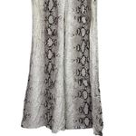 ZARA  Snakeskin Print Flared Trousers Satin Effect Lightweight XL Cream Brown Photo 2