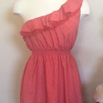I Love H81  red coral ruffle one‎ shoulder dress Photo 0