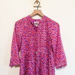 Banjanan Purple Geo Boho Print Tired Midi Dress Size XS Purple Photo 4