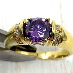 Sterling Silver Looks like 14K! , gold overlay ring 💜 Photo 2