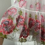 Marchesa Notte Tiered Embroidered Tulle Midi Dress Size 8 Photo 6