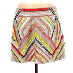 Parker  | Neon Sequin Rhinestone Formal Mini Skirt Size 4 Small S NWT MSRP $297 Photo 2