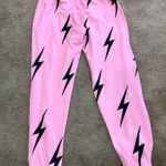 Aviator Nation  Pink Lightning Bolt Stitch SweatPants Size XS Photo 7