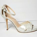 I. Miller  Silver Fabric Ankle Strap Sandals Size 10 Photo 0