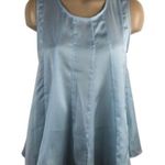 Anthropologie  Blue Satin Swing Top NEW S Photo 0