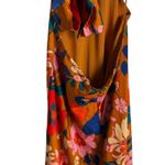 ASTR  Talitha Rust Floral Print Halter High Neck Tie Back Cocktail Midi Dress M Photo 12