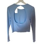 Elodie  NEW blue long sleeve large cut out back long sleeve ribbed Photo 4