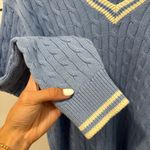 Brandy Melville John Galt Blue & White Cable Knit Sweater Photo 5