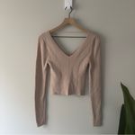 PacSun Beverley and Beck Ribbed V-Neck Sweater Top Cropped Long Sleeve Autumn M Photo 2