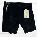 V.I.P. Jeans Women's Jean Shorts‎ Black Size 21/22 Distressed High Rise Photo 0