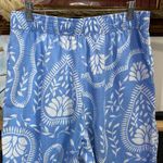Joie  100% Linen Wide Leg Blue & White Folk Floral Beachy Boho Pants - Sz M 💛🎀 Photo 5