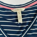 Matilda Jane  Set Sail Striped Maxi Dress Teal Blue Stripes Small V-Neck Photo 2