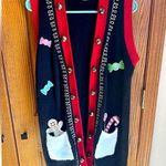 Christmas Sweater Vest 99 Jane Street Jingle Bells Long Length Sz M Ugly Sweater Red Size M Photo 0