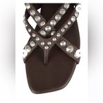 Jeffrey Campbell NEW  Xanthe Slingback Sandal Studded Chocolate Brown SZ-8 Photo 3